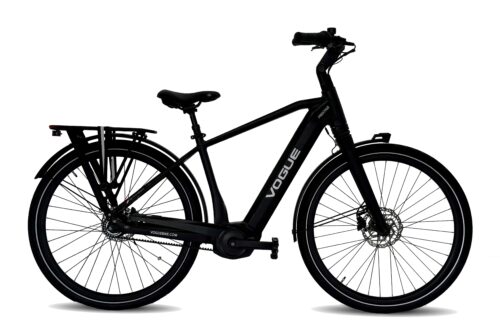 Vogue Prestige 28 Inch Elektrische Fiets Heren 7 Versnellingen Belt Drive Middenmotor Mat Zwart