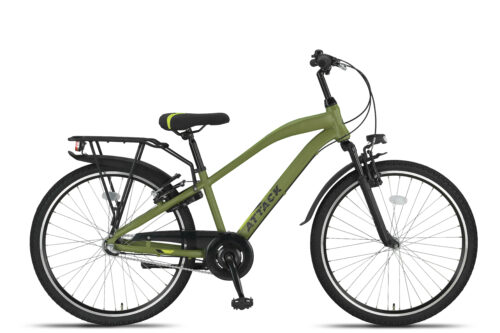 Altec Attack Plus 24 Inch Jongensfiets 3 versnellingen Army Groen