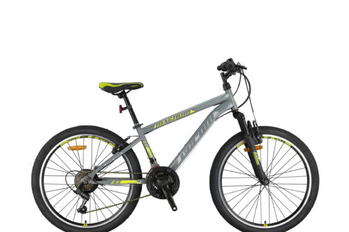 Geroni Magnum 24 inch mountainbike Jongens 21 versnellingen Grijs Lime