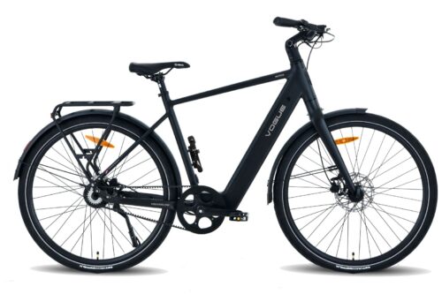 Vogue Motion Elektrische Herenfiets 28 Inch (Achterwielmotor) Belt Drive Mat Zwart