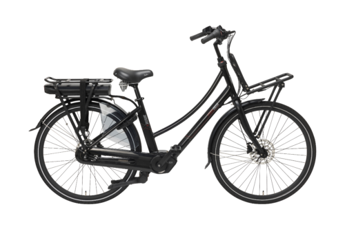 Freebike Bronx 28 Inch Elektrische Transportfiets Dames (Middenmotor) 7 Versnellingen Mat Zwart