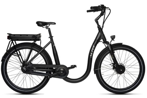 Altec Easy 26 Inch Elektrische Damesfiets (Lage Instap) 8 Versnellingen Voorwielmotor Hydr. Mat Zwart