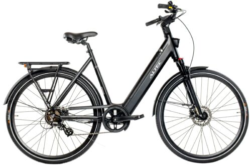 Altec Evora 28 Inch Elektrische Fiets Dame 7 Versnellingen (Achterwielmotor) Hydr. Mat Zwart